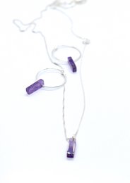 Handmade silver necklace Ladrillo Amethyst
