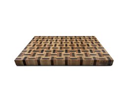 Planche à découper à motifs en bois à double grain de bout