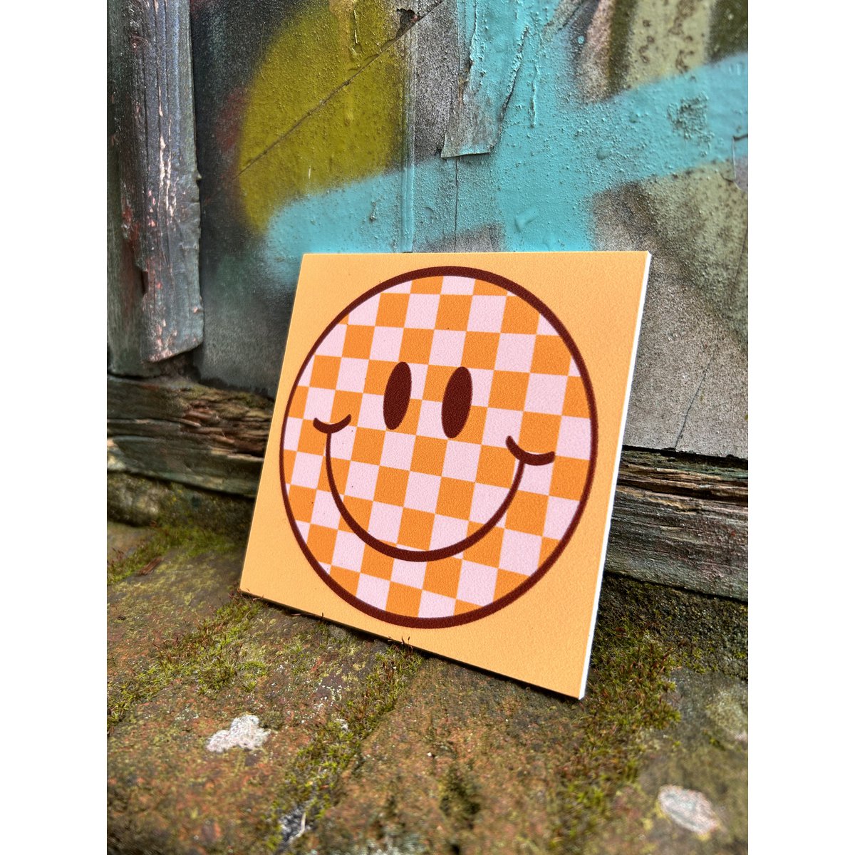 Forex tile 10x10cm - Smiley Oranje - %23101030083