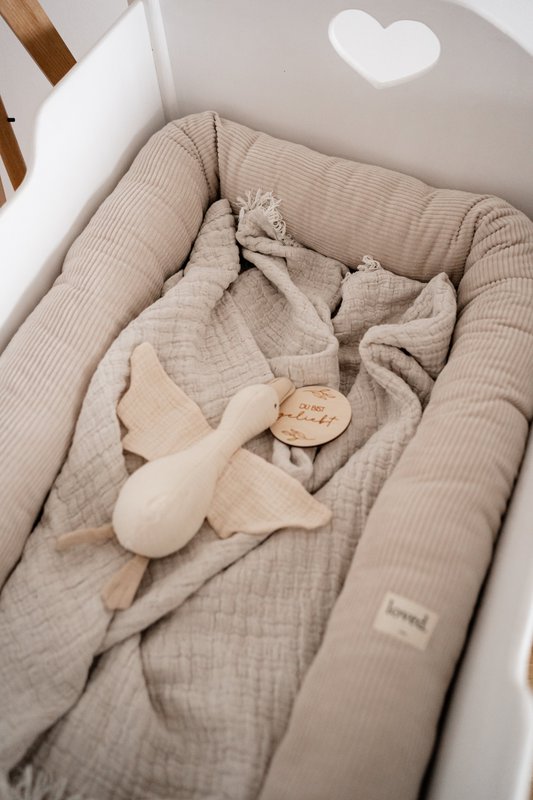 Sengeslange seng kant creme/beige CORD
