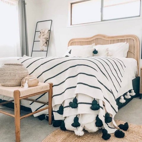 marokkanische Decke, marokkanische Decke, marokkanischer PomPom