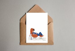 Postkarte - Serie 'Bäuche' - Eierstuhl