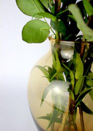 Florero de mesa florero de vidrio bulboso florero de vidrio ámbar hecho a mano