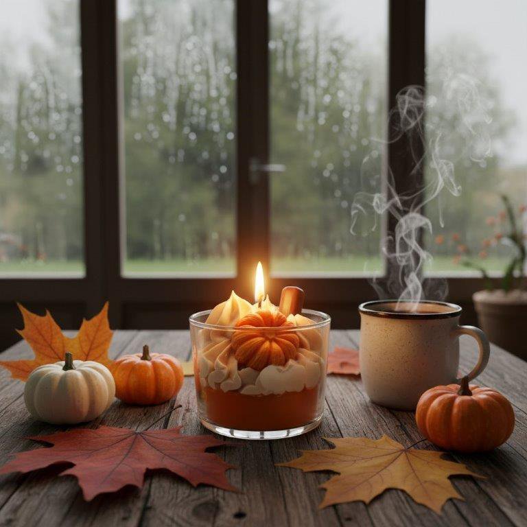 LAVURI Spicy Pumpkin CUP – Handmade Soy Dessert Candle