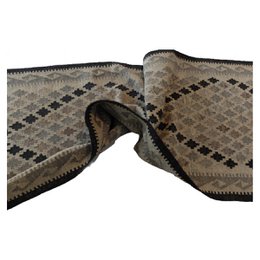 Alfombra Kilim Geométrica De Lana Y Teca