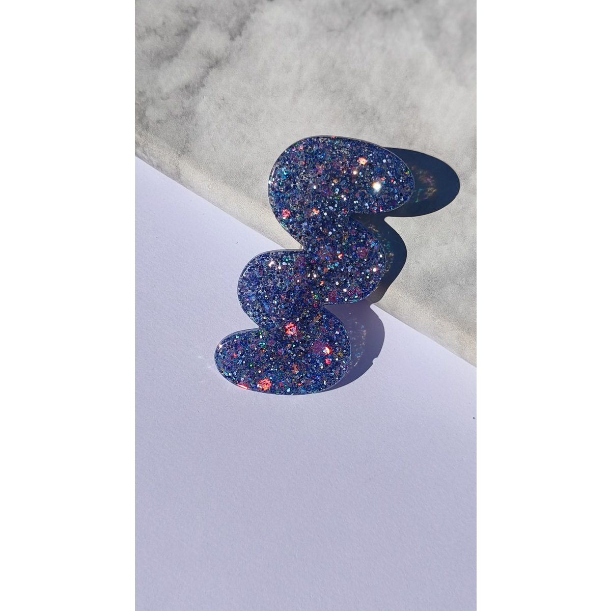 ⋒ pacchetto di clip per capelli in resina - Diamond glitter (9 articoli) ⋒