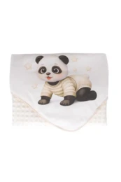 Baby bobletekstur bomuldstæppe, Panda