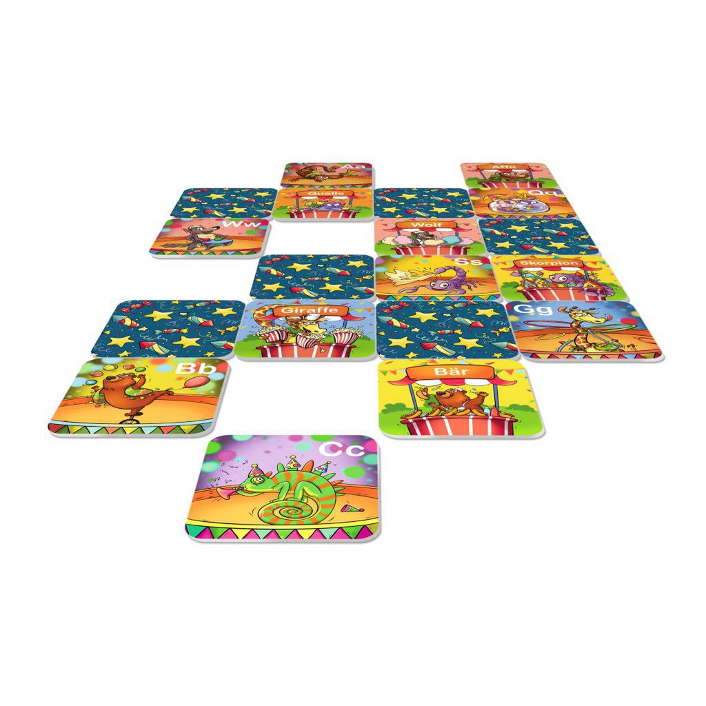 ABC Arena - memo game - learn letters with circus animals