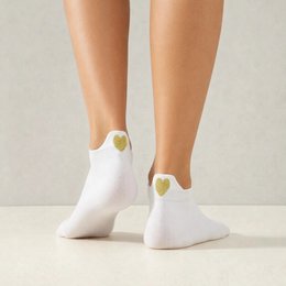 Calzini con linguetta a cuore dorato da donna I 35-41
