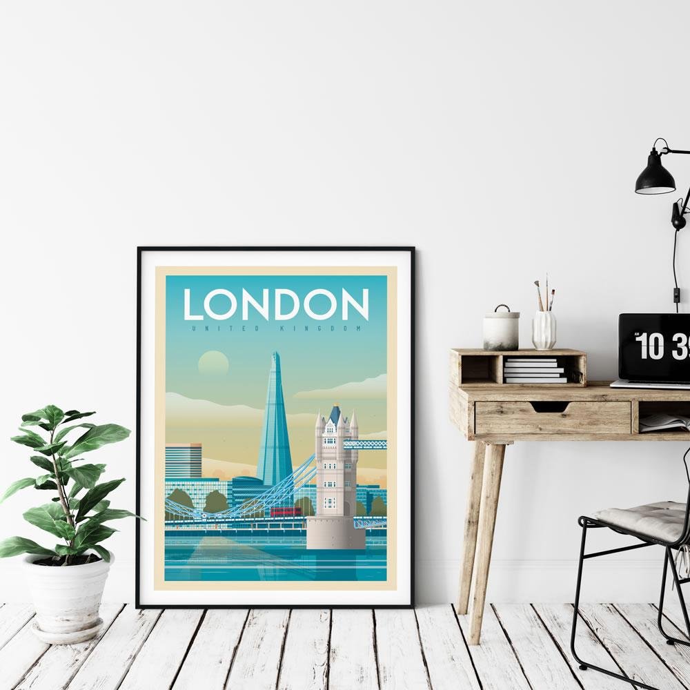 Vintage London Poster | Premium poster City London Tower Bridge United Kingdom