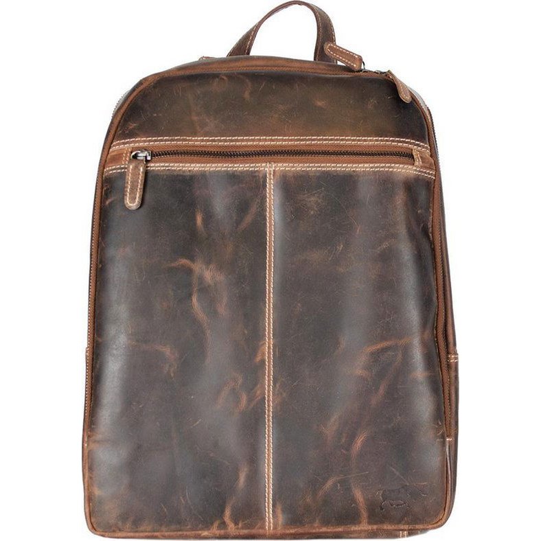 Backpack Ladies and Men's Cognac Leather - Backpack in pelle fresca ed elegante in un ricco colore cognac, perfetto per l'uso quotidiano.