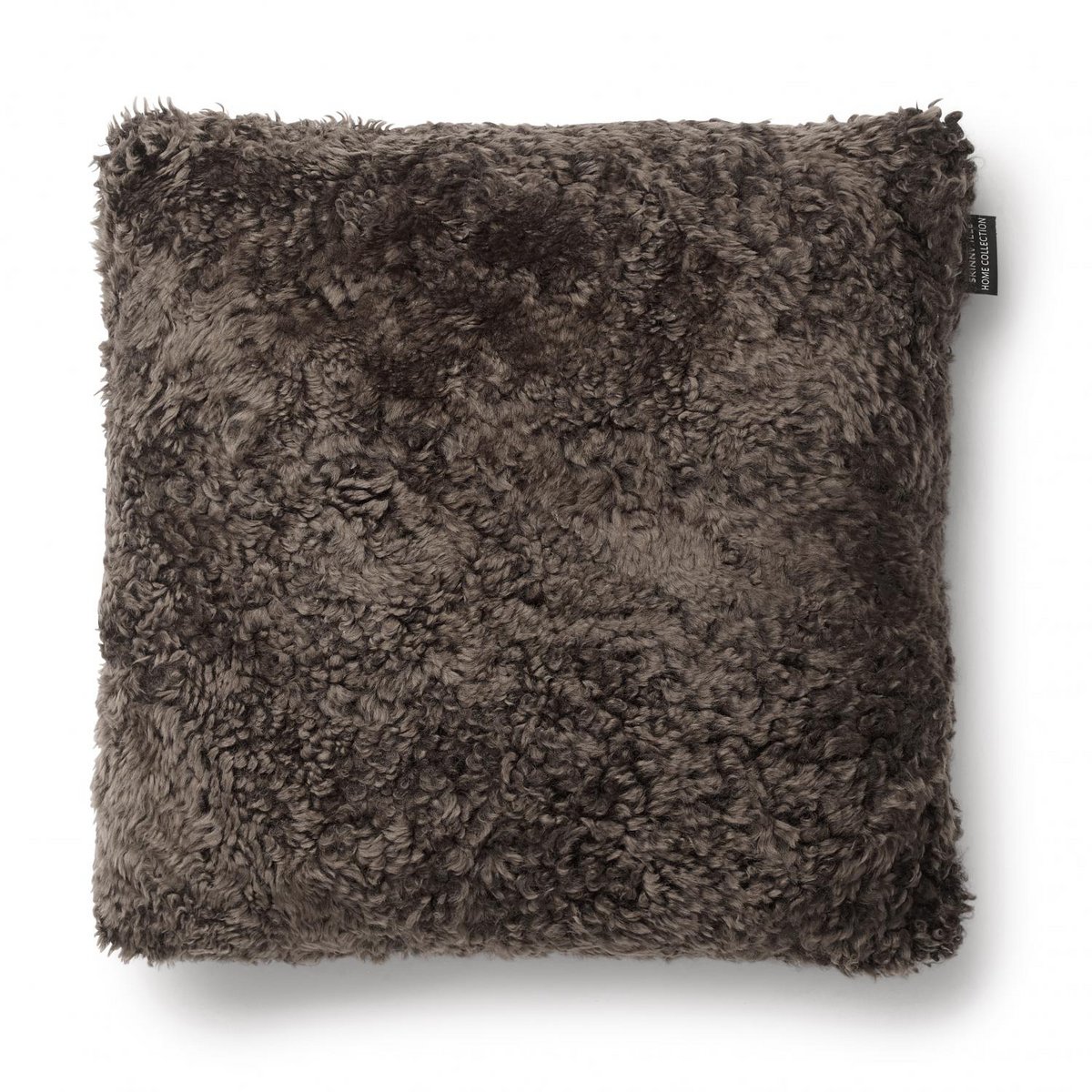 Curly cushion cover sheepskin_Dark Brown