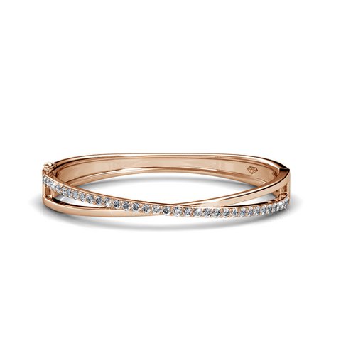 Criss-armband - roségoud en kristal