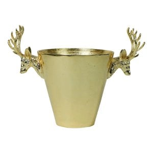Weinkühler Hirsch Champagnergold groß 42X48X30cm