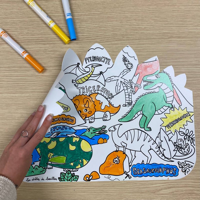 Dino colorable placemat