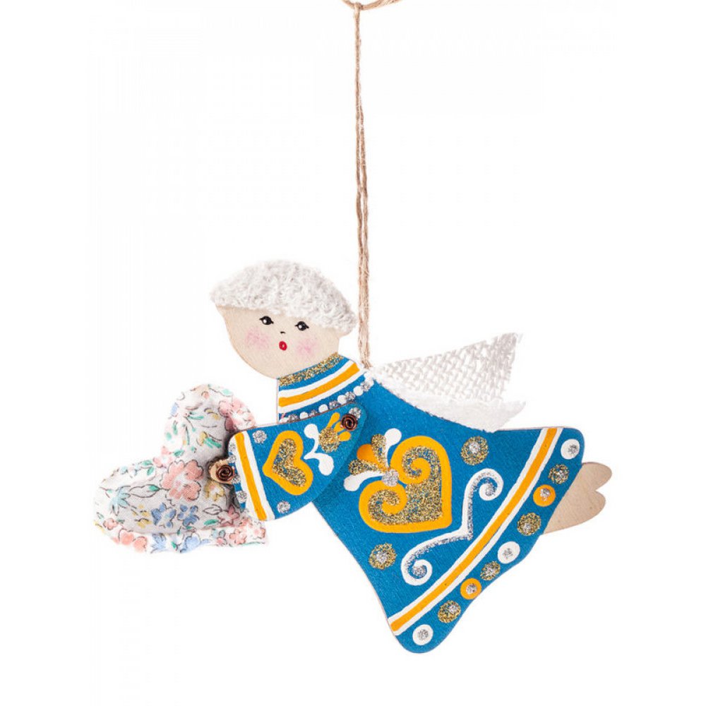 Little angel with heart that brings health (Blue and Yellow)