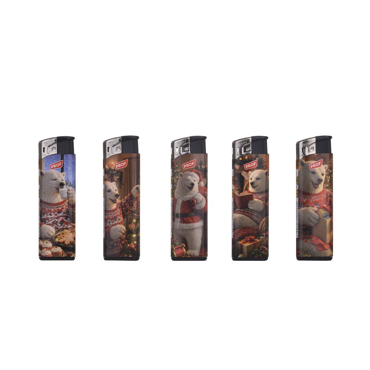 PROF Fix Flame Electronic Lighter Polar Bear Pattern
