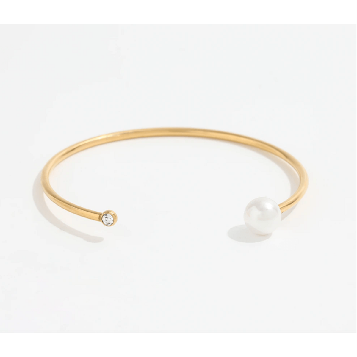 Kolya - Dainty Pearl Crystal Cuff Bangles 2 Styles