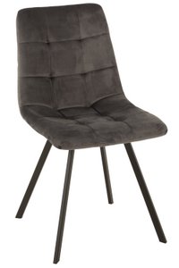 J-Line Stuhl Morgan – Textil/Metall – Grau