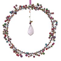 Pearl wreath Ø 20cm, colorful, with crystal