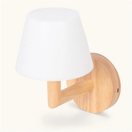 Ted Light Brown Wooden Rechargeable Wall Light