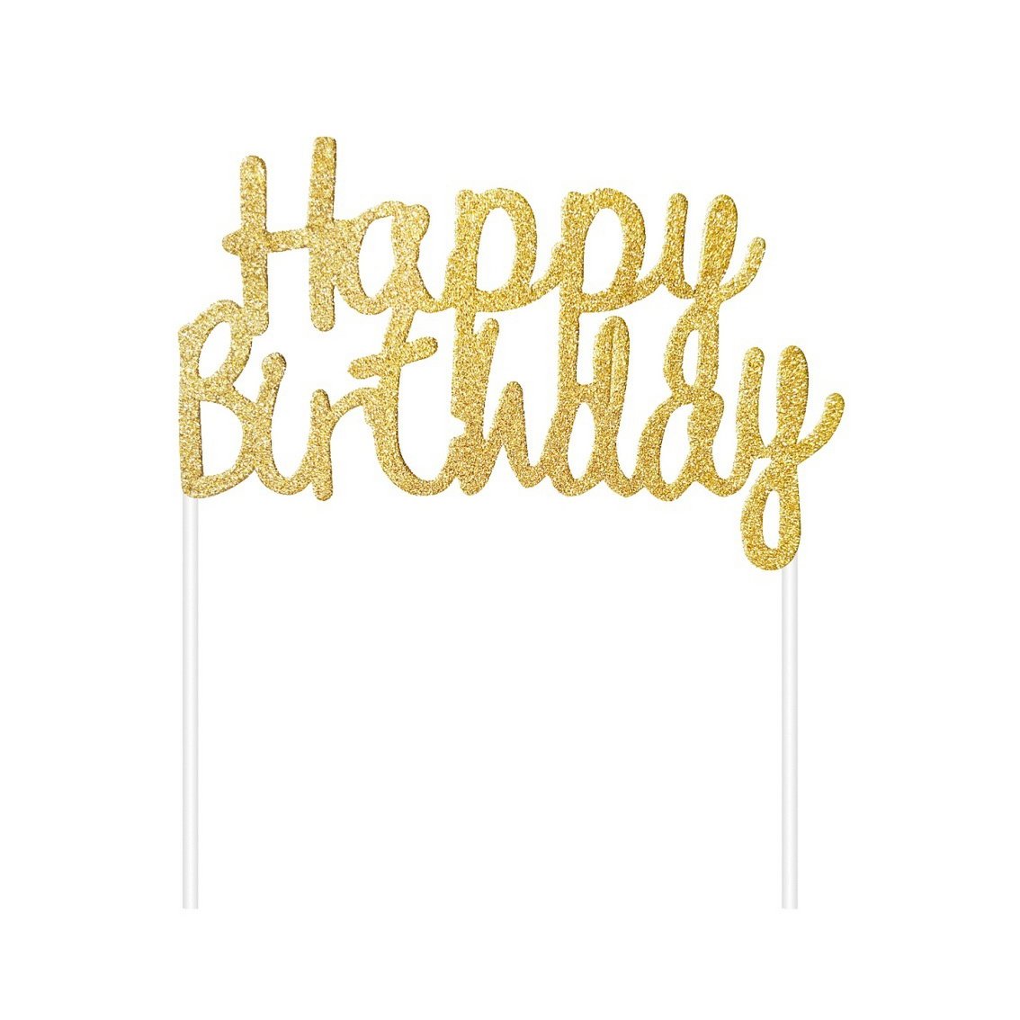 Tortenaufleger Happy Birthday Glitter Gold