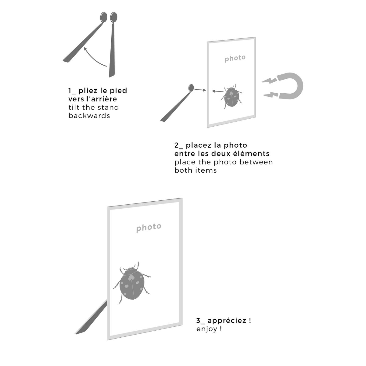 Magnetischer Metallfotohalter - Marienkäfer