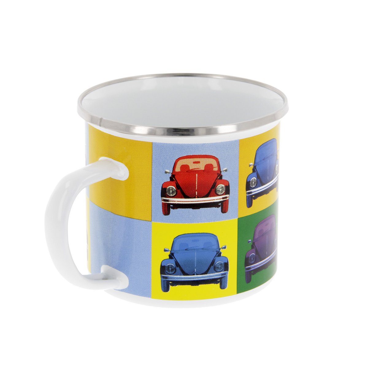 Volkswagen VW Kever Emaille Mok 500ml in Geschenkverpakking - Veelkleurig