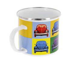 Volkswagen VW Käfer Emaille Becher 500 ml in Geschenkbox - Mehrfarbig
