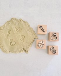 Set de tampons en bois · Sinterklaas (8 motifs, recto-verso)