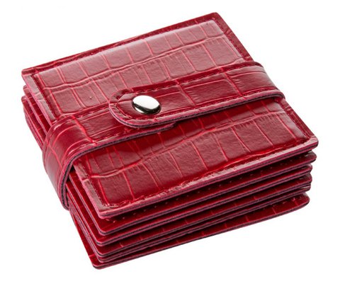 Glasuntersetzer 6-er Set Kroko rot