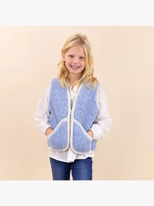 Strickjacke aus Wolle mit Reißverschluss für Kinder in Blau