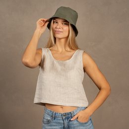 Linned bøttehat