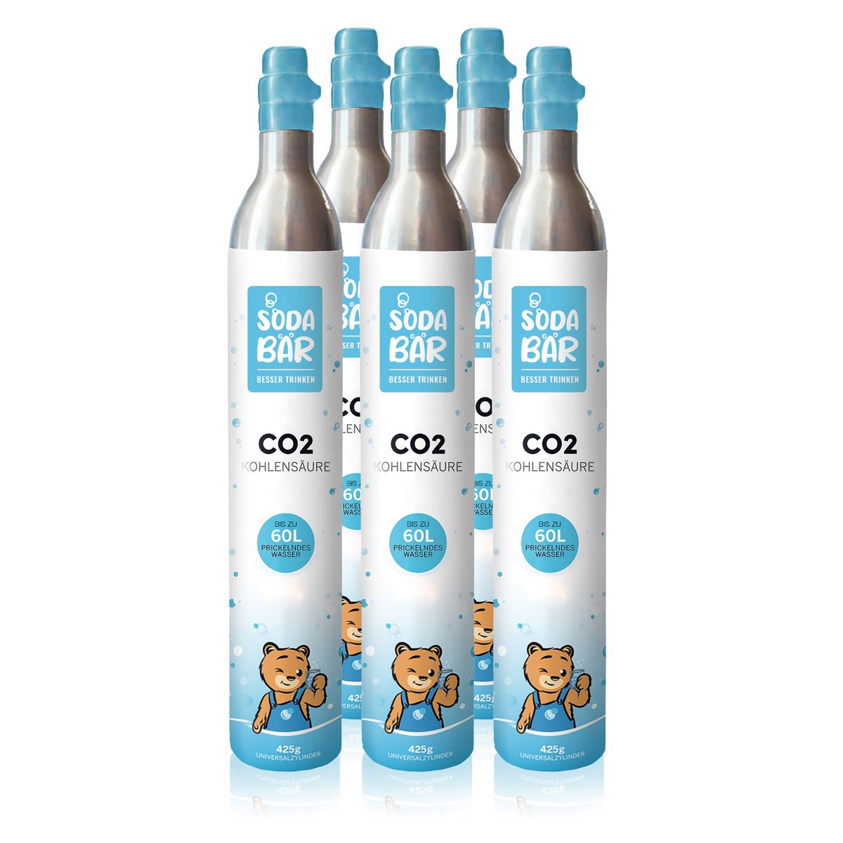 SodaBär© Ersatz-CO2-Zylinder für SodaStream & Co. 425g (60 l)