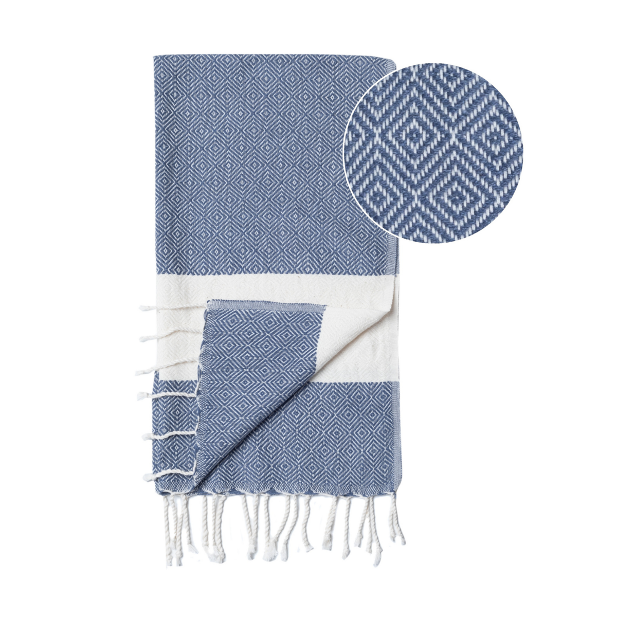 DIAMANT Reise- und Haarhandtuch aus Baumwolle – schnell trocknend – Blau – 90 x 45 cm