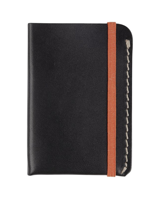 Black leather card holder