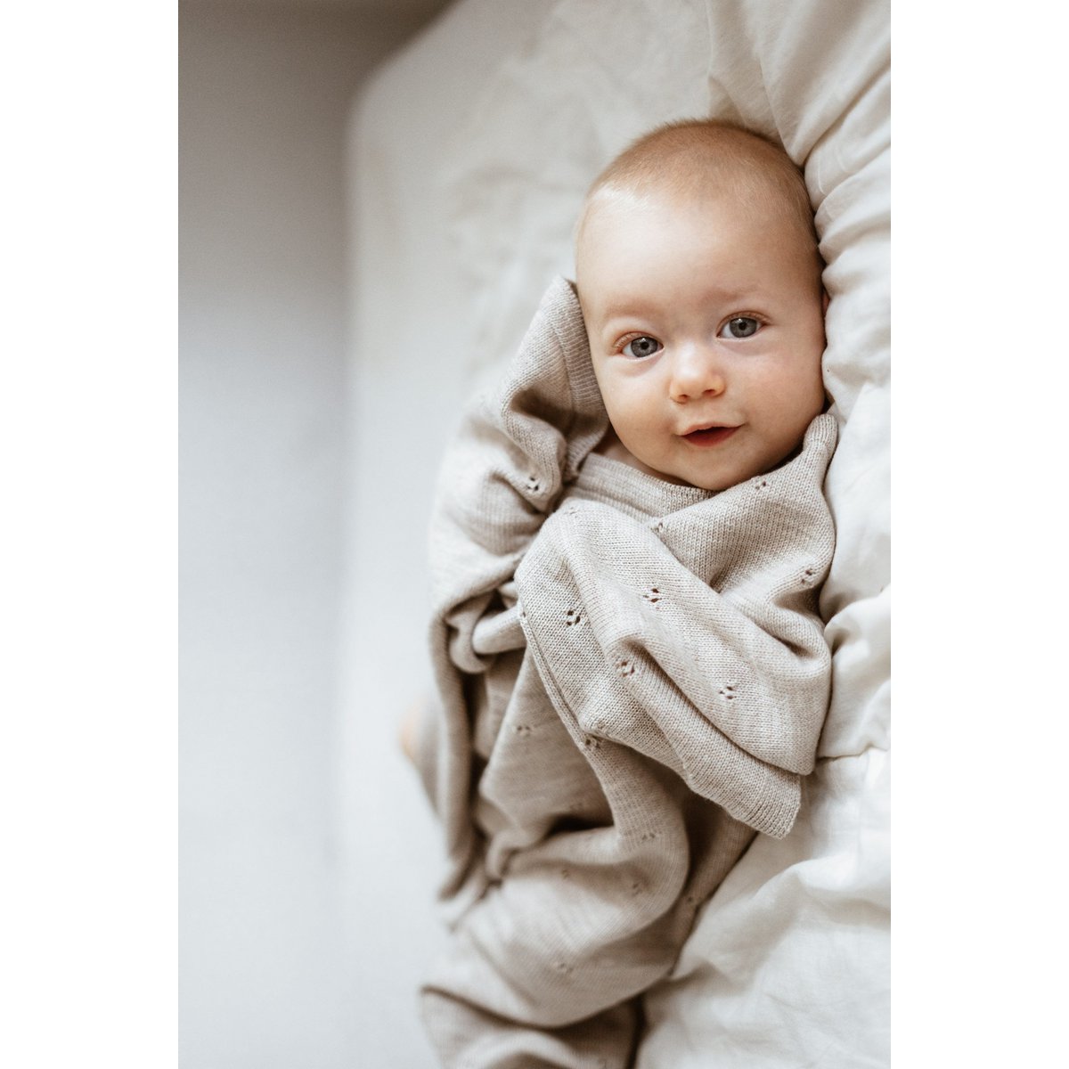 Coperta per bebè APOLLO – 100% lana merino – beige [B2B]