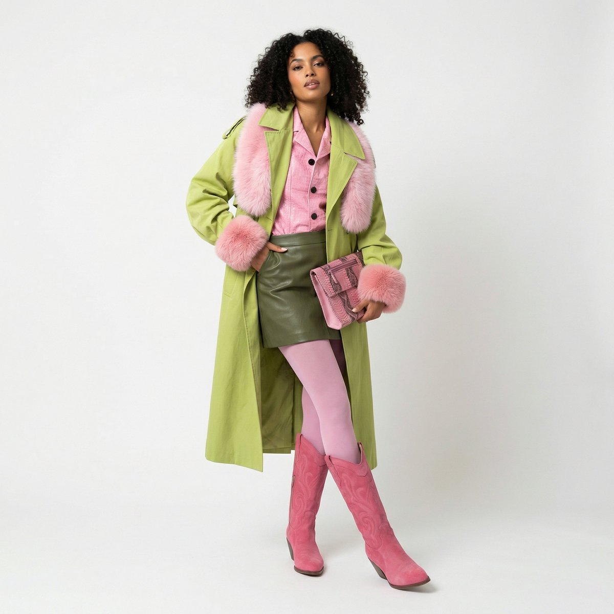Leonie Shell Pink Texan støvler