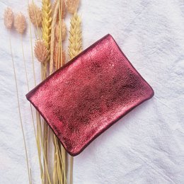 Mini pung metallisk bordeaux rød