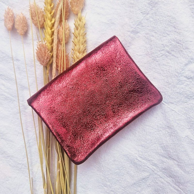 Mini pung metallisk bordeaux rød