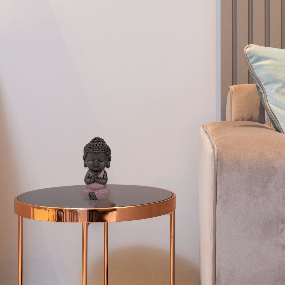 Buddha Statuette – Pink Toga – Zen and Feng Shui Decoration – Spiritual and Relaxed Atmosphere – Decorative Gift Idea