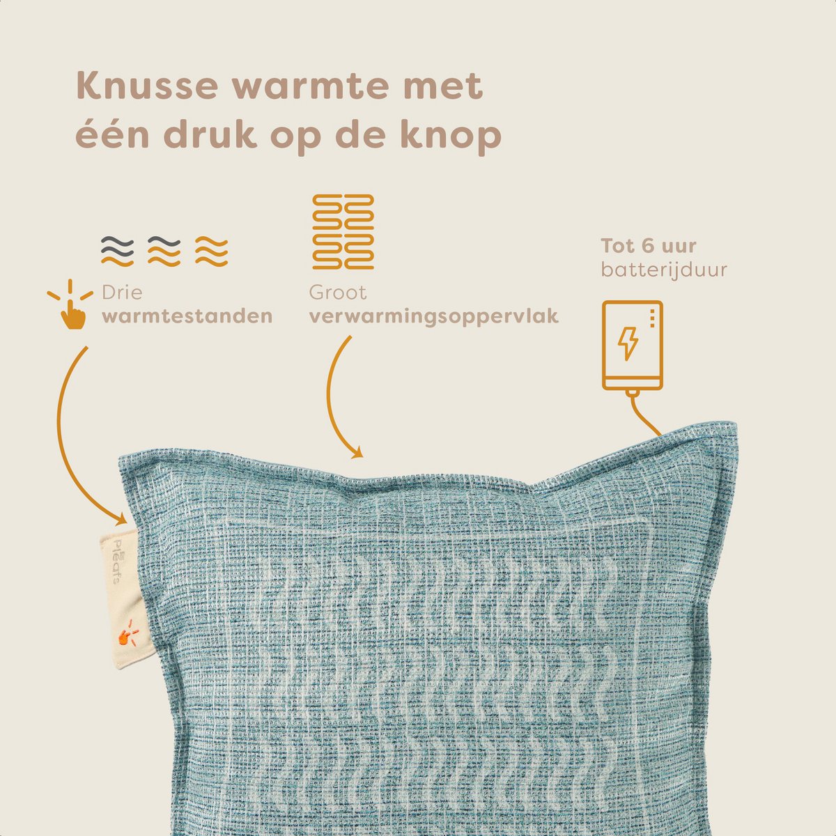 Pleafs® Warmtekussen Nomad 45x45cm Sirocco