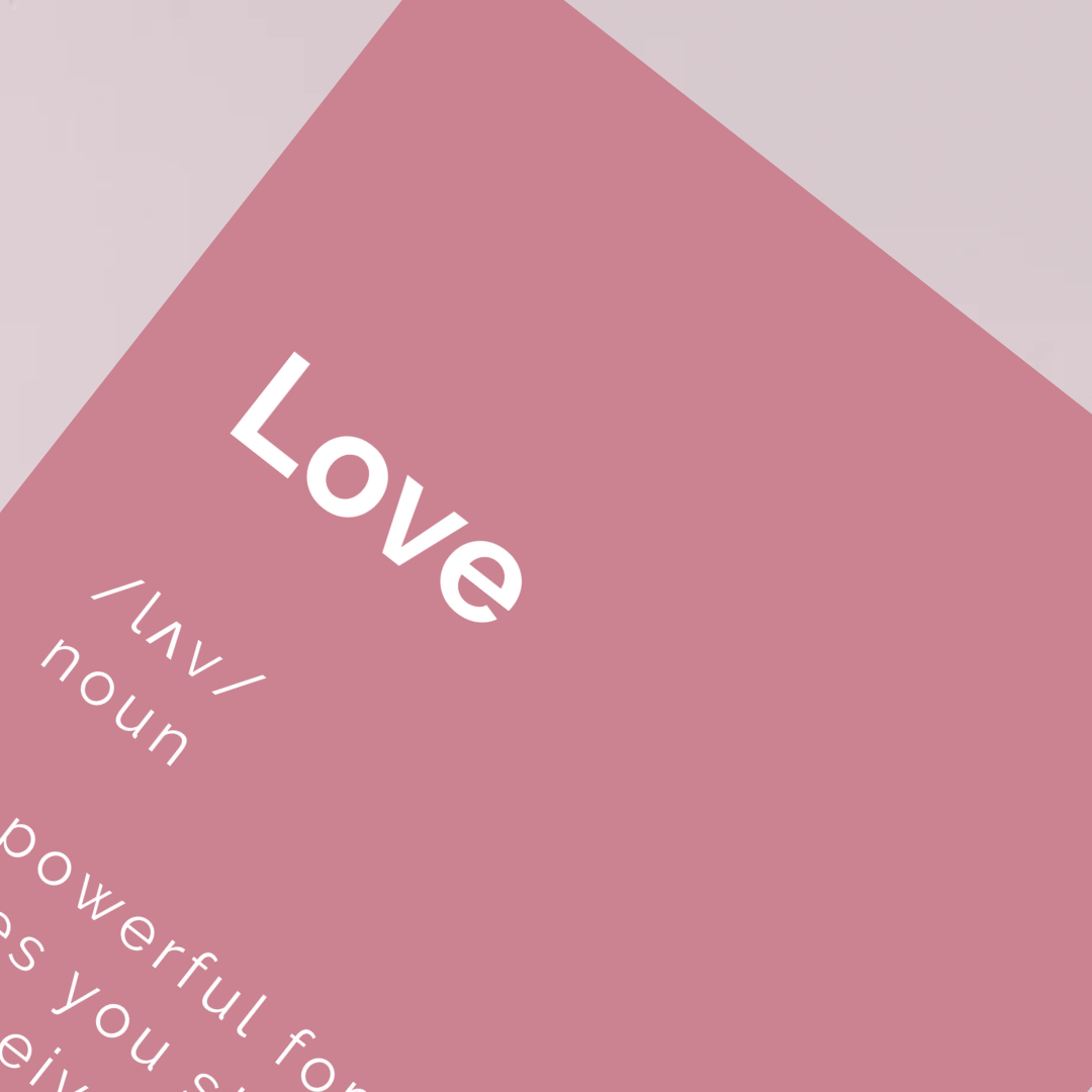 Love definition A3 pink poster