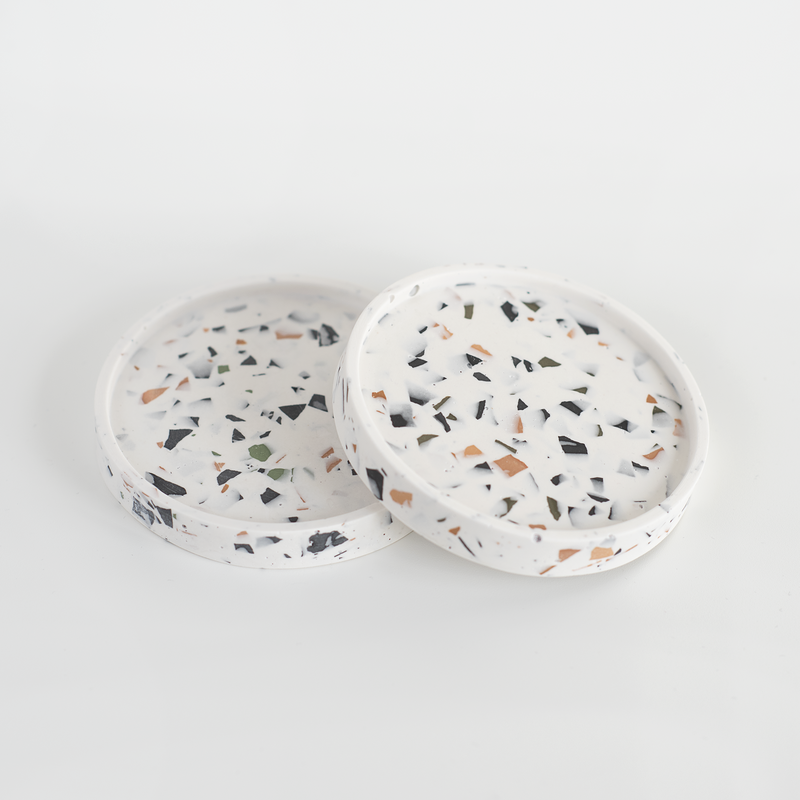 Jesmonite Terrazzo Round Trinket Tray