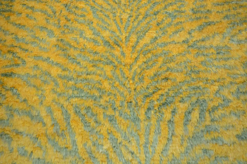 Moroccan Yellow Tiger Fluffy Shaggy Rug