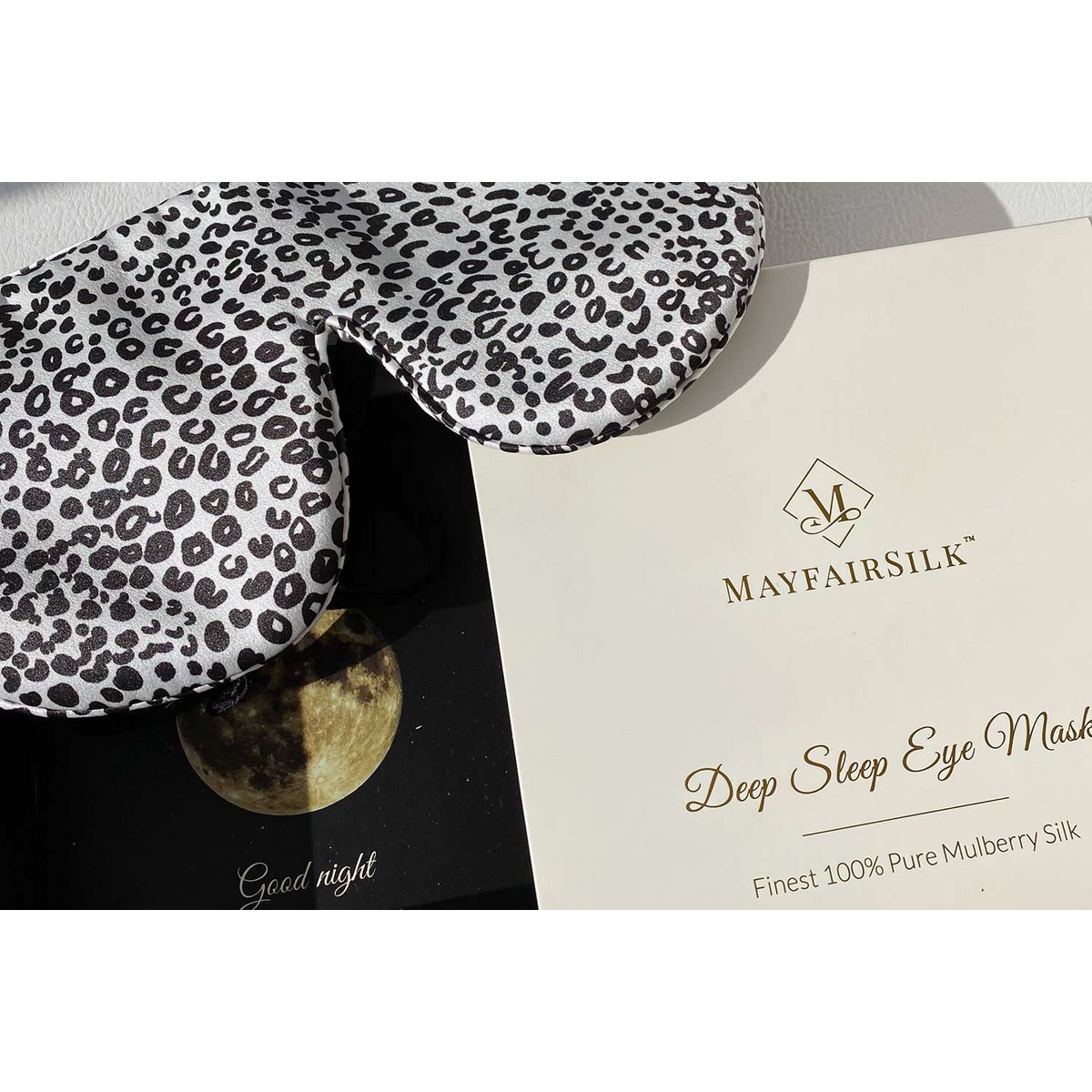 Leopard silke sovemaske