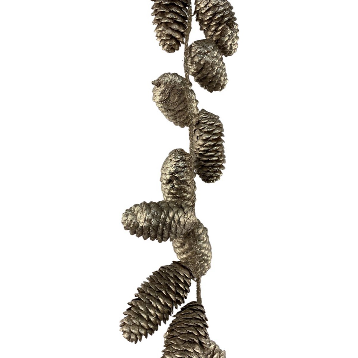 Weihnachtsdeko Girlande - Girlande Long Island | 110cm | Extra lange Weihnachtsgirlande aus Naturmaterialien | Gold