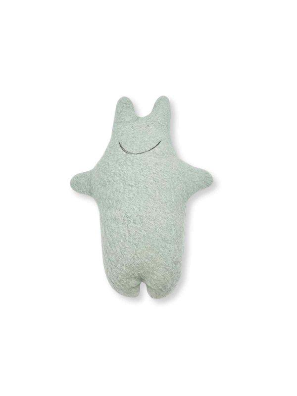 Peluche hipopótamo - Manta de lana vintage - Azul verde
