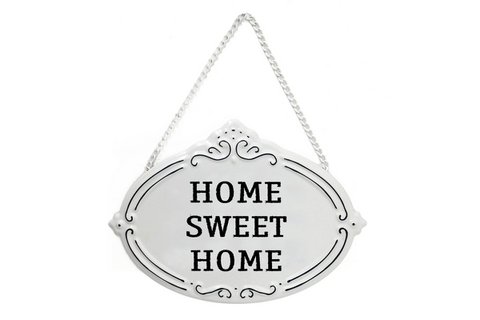 Metalen bord Home sweet home 25,5x18 cm Isabelle Rose