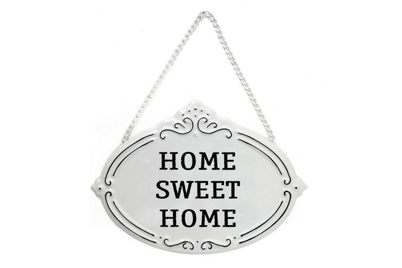 Metal sign Home sweet home 25,5x18 cm Isabelle Rose